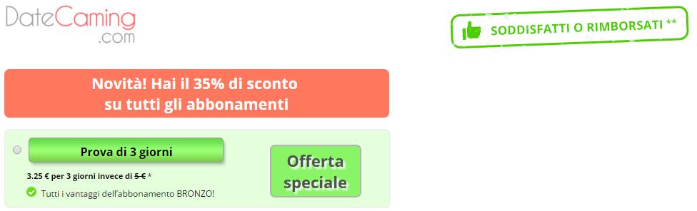 DateCaming costi