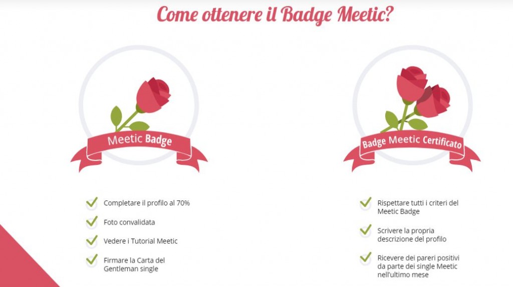 meetic badge certificato