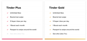 tinder gold costi