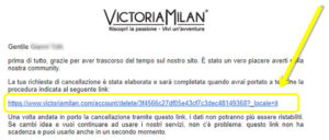 come cancellare account victoria milan