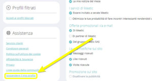 come eliminare account di meetic