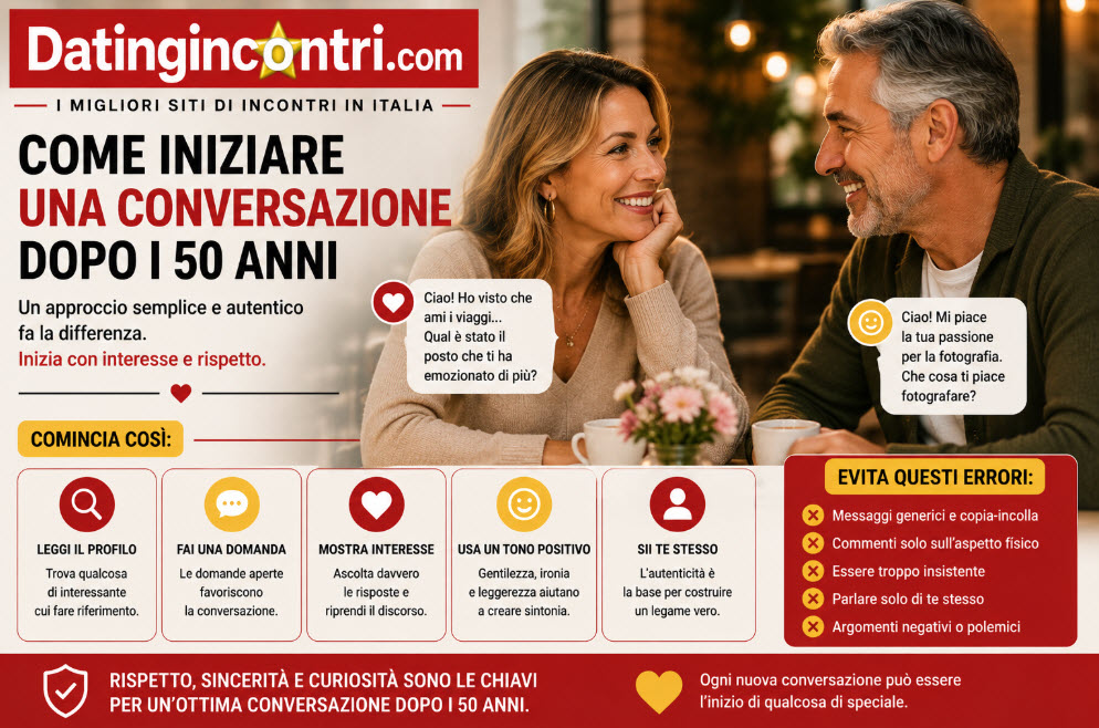 Come iniziare una conversazione dopo i 50 anni